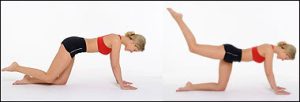 Hip extension exercise on the ground